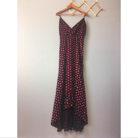 Lovers + Friends Angel Gown Red Black Polka Dot - Picture 2 of 6